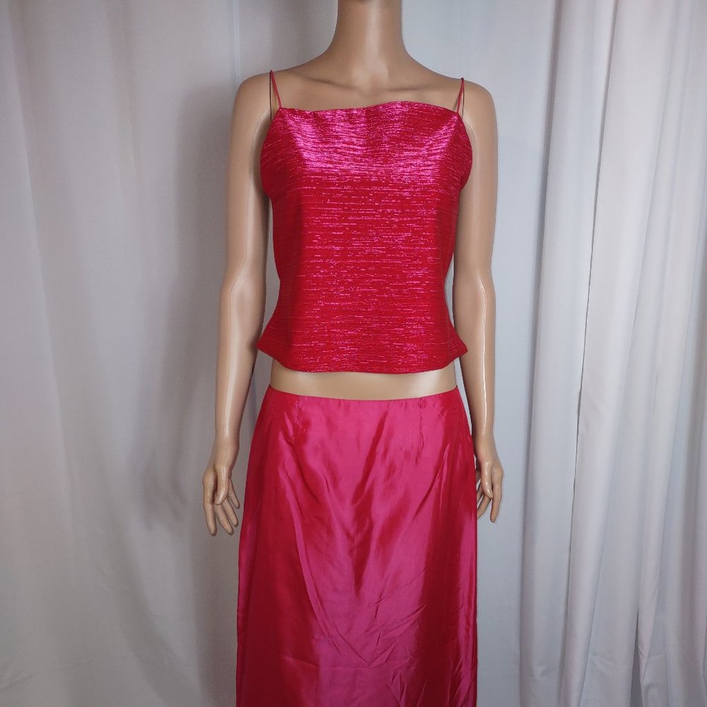 City Triangles  hot pink 2 pc skirt and haltertop dress size 13
